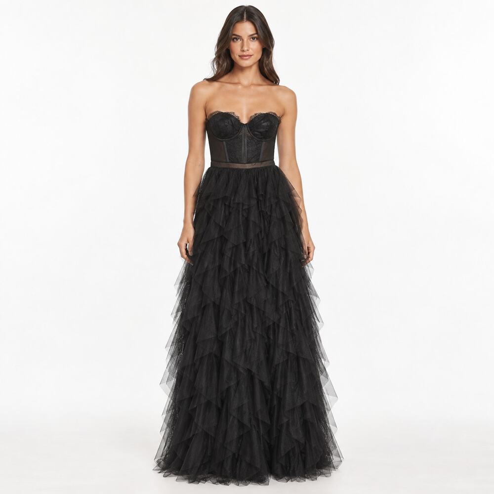 NWT For Love & Lemons x REVOLVE Bustier Gown Black Size M